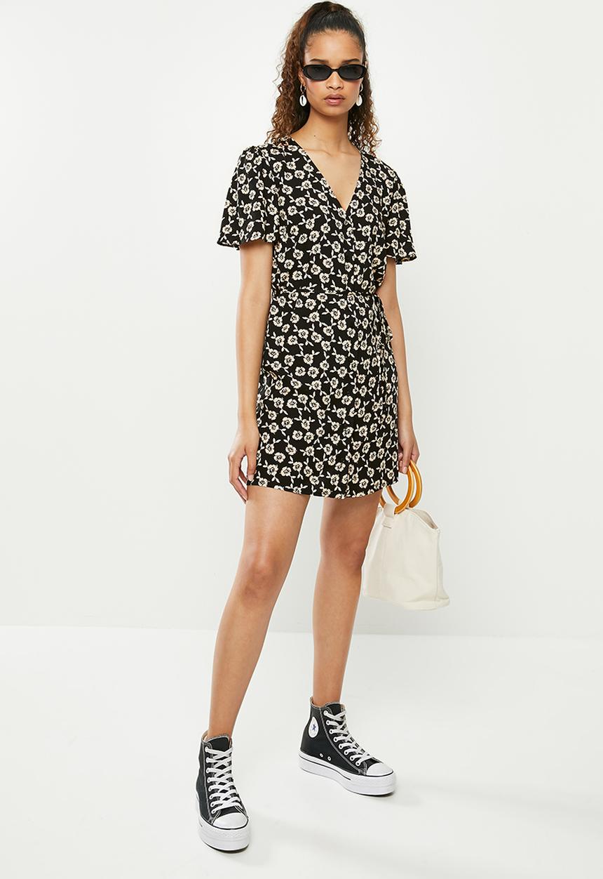 Blake - Button down mini dress - black & white 