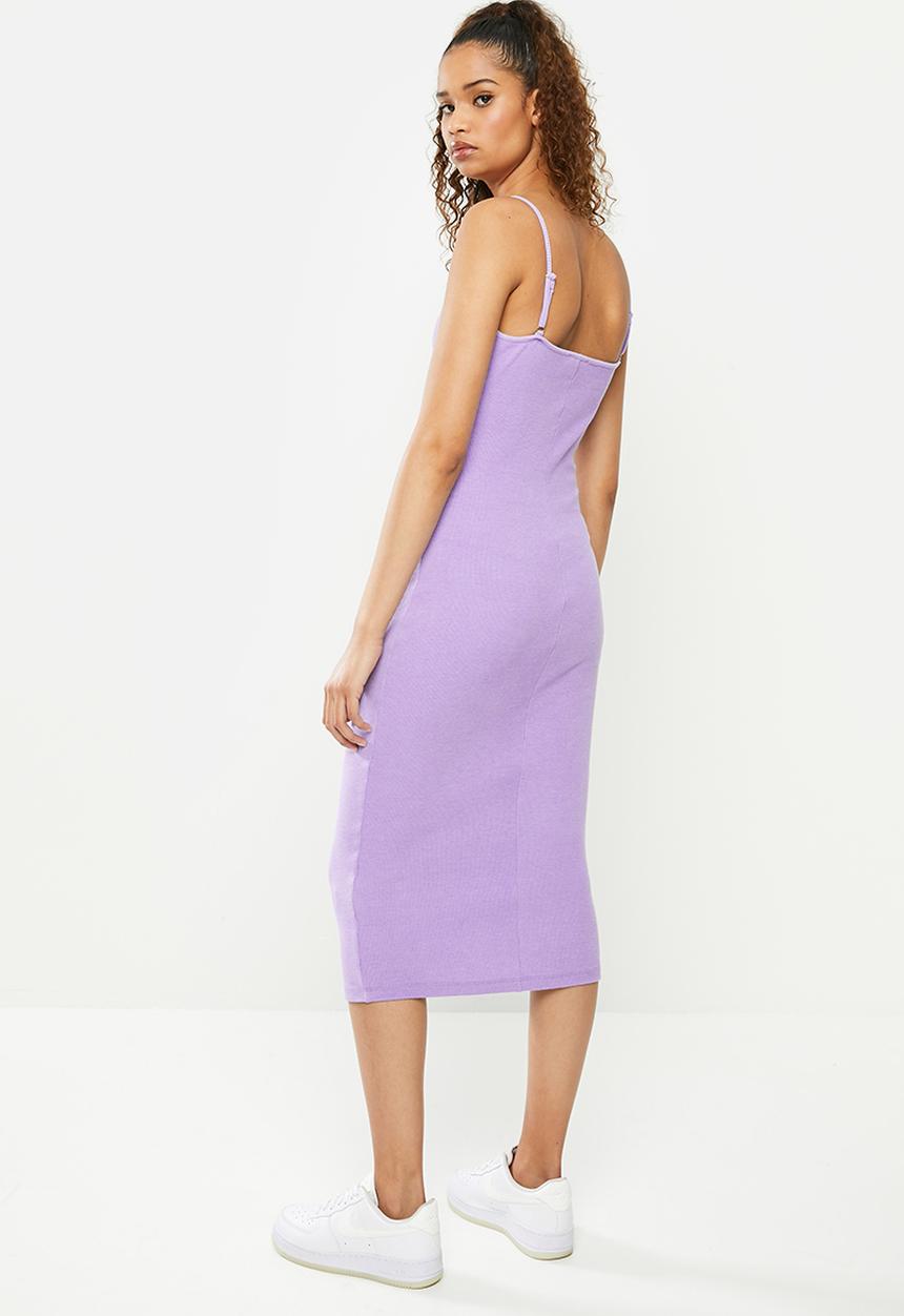 Blake - Rib cami midi dress - lilac