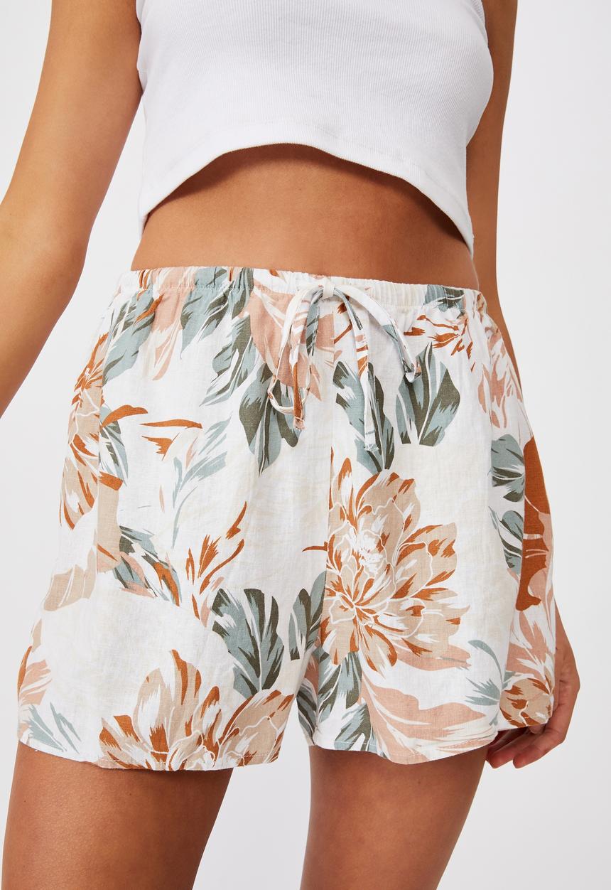 Cotton On - Cali pull on short - camille tropical neutral
