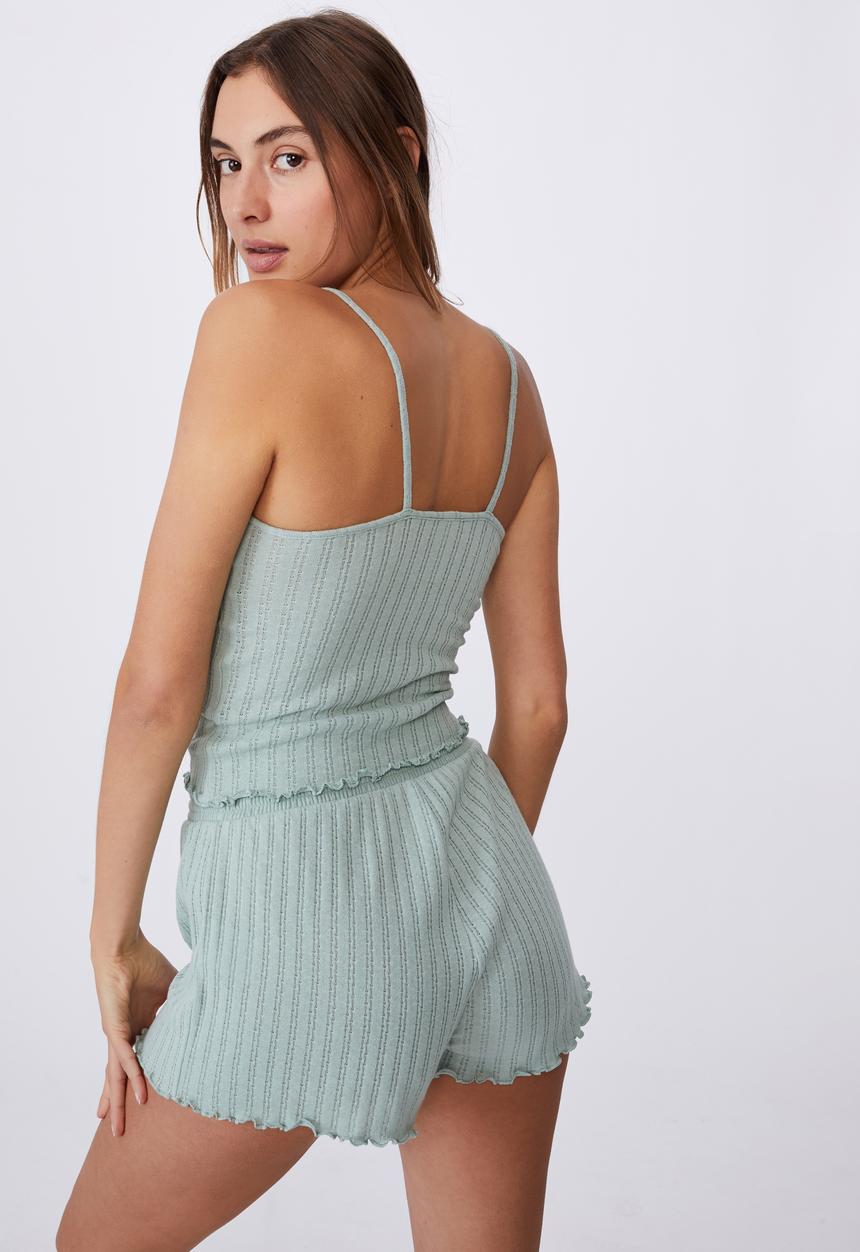 Cotton On - Knit pointelle sleep tank - mint 
