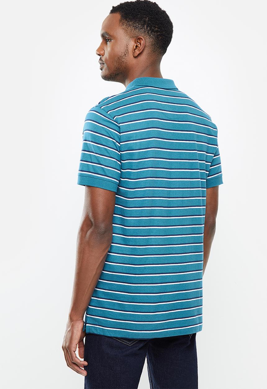 JEEP - Yarn dye stripes golfer - blue & white