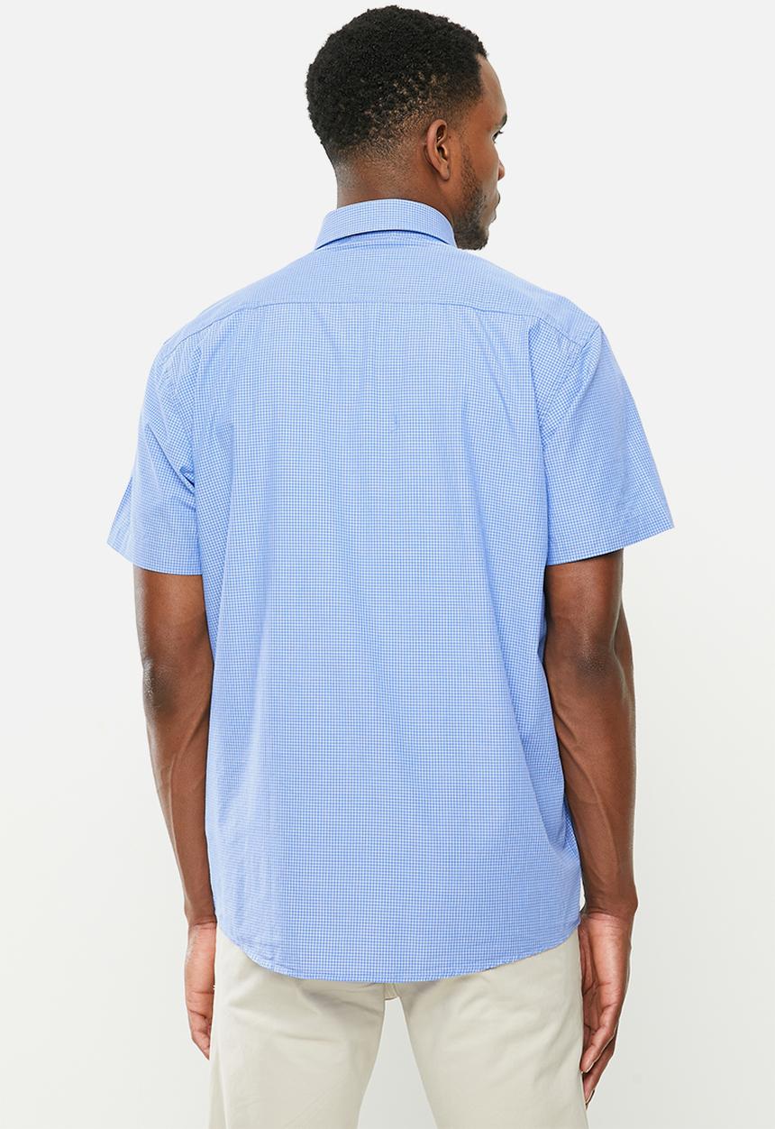 JEEP - Yarn dye check shirt - blue & white