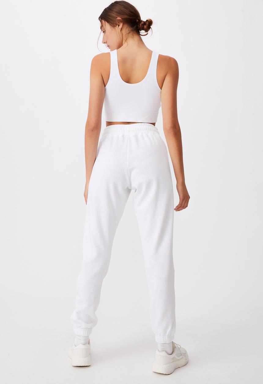 Cotton On - Lifestyle gym track pant - white
