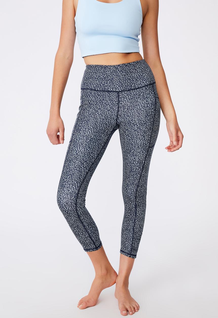 Cotton On - Love you a latte 7/8 active tight - navy & white 