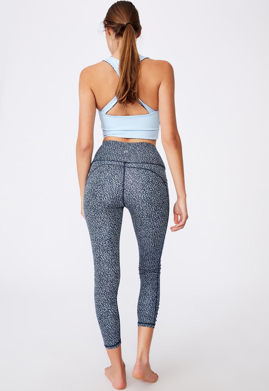 Cotton On - Love you a latte 7/8 active tight - navy & white 