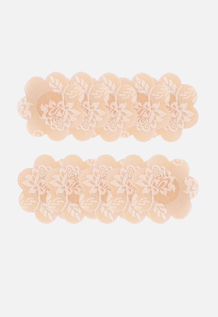 Up-Tape - Nude flower 5 pair nipple pastie set - light nude