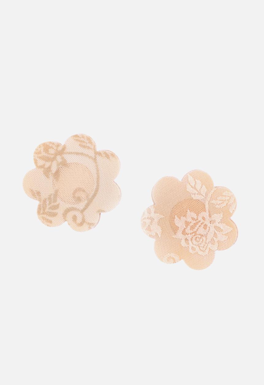Up-Tape - Nude flower 5 pair nipple pastie set - light nude