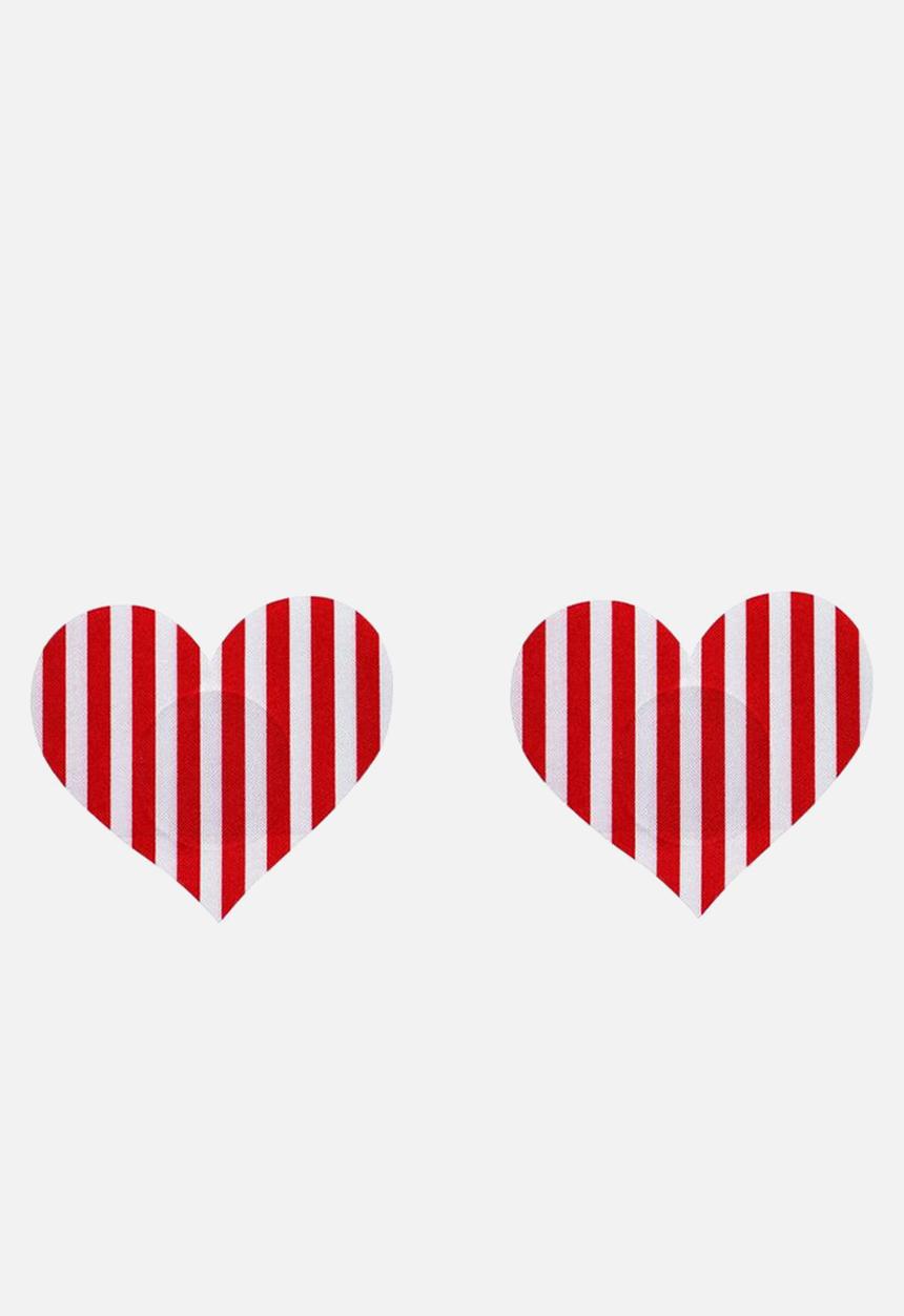 Up-Tape - Candy heart 5 pair nipple pastie set - candy strip red
