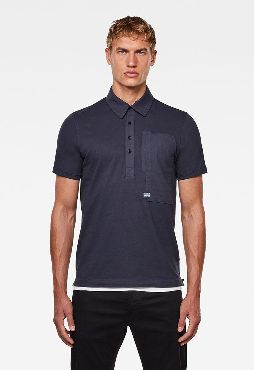 G-STAR - Arris pocket short sleeve polo - indigo
