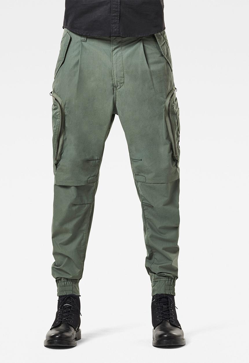 G-STAR - Flight cargo relaxed tapered cuffed-arak denim - green