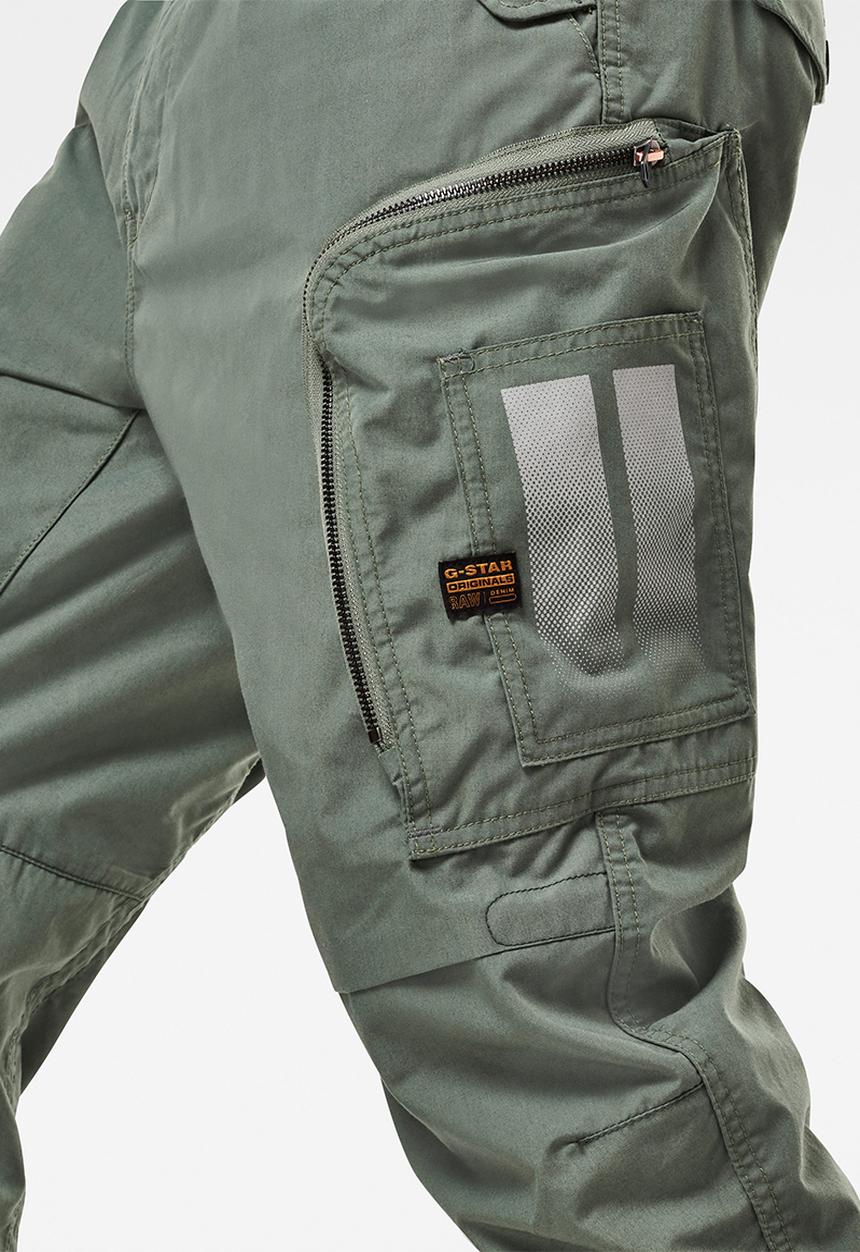 G-STAR - Flight cargo relaxed tapered cuffed-arak denim - green