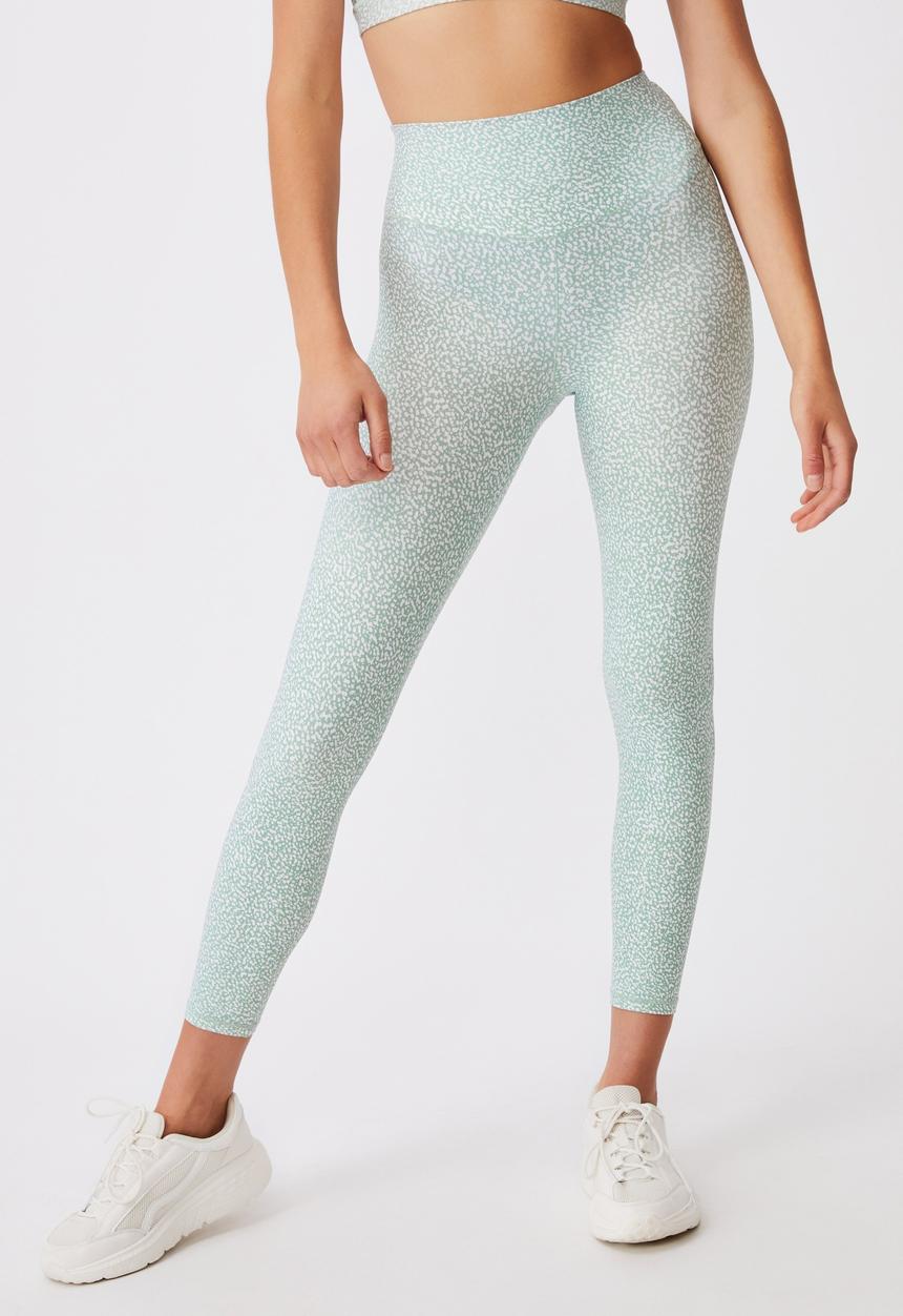Cotton On - Workout cut out crop - splatter texture mint chip