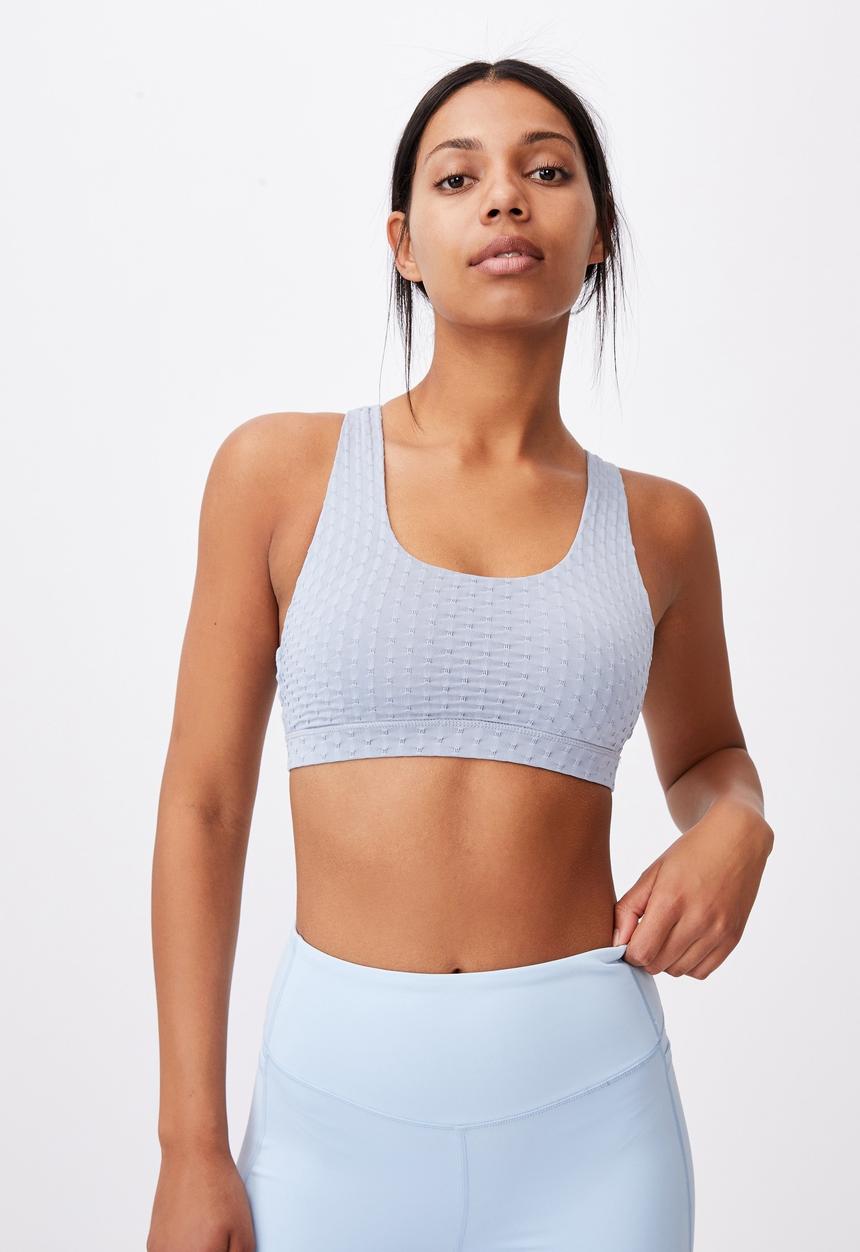 Cotton On - Workout cut out crop - baltic blue texture