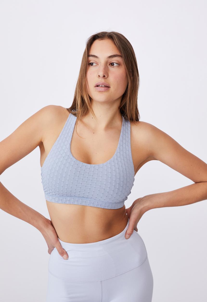Cotton On - Strappy sports crop - baltic blue