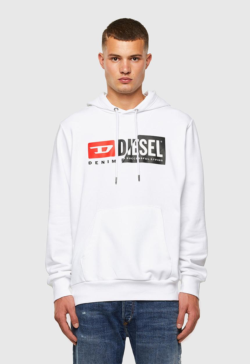 Diesel  - S-girk-hood-cuty sweat shirt - white