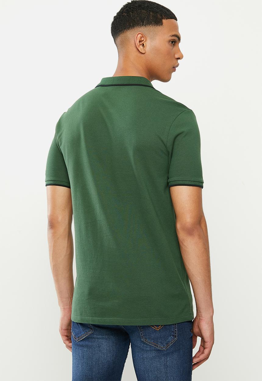 GUESS - Short sleeve Guess tipping polo - green