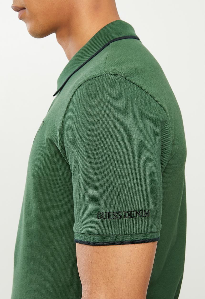 GUESS - Short sleeve Guess tipping polo - green