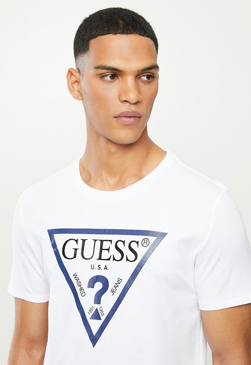 GUESS - Short sleeve Guess core triangle tee -  white