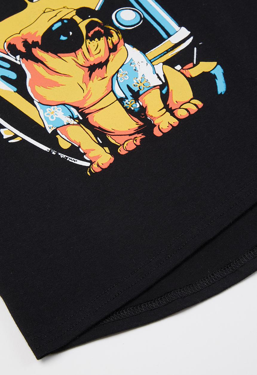 Pop Candy - Hi-lo printed tee - black