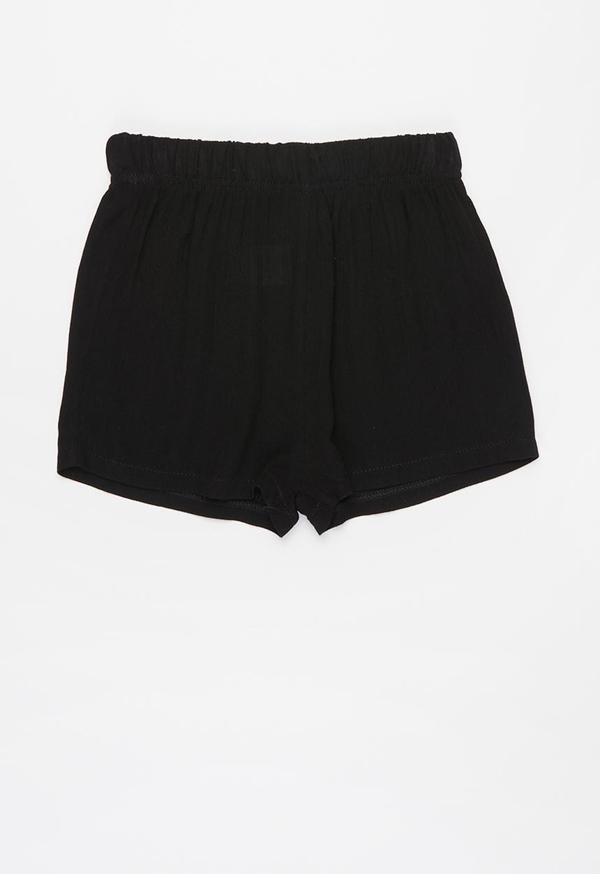 Pop Candy - Girls elasticated woven short - black