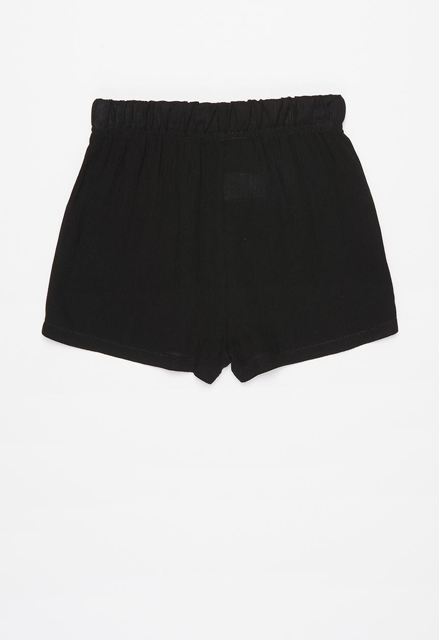 Pop Candy - Girls elasticated woven short - black