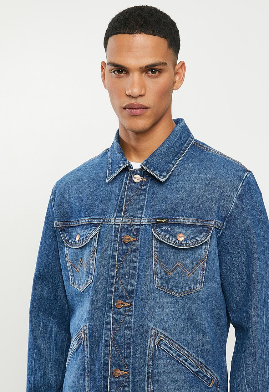 Wrangler - Denim regular fit jacket - stone wash