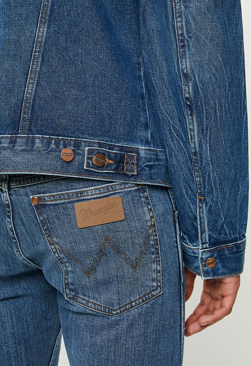 Wrangler - Denim regular fit jacket - stone wash