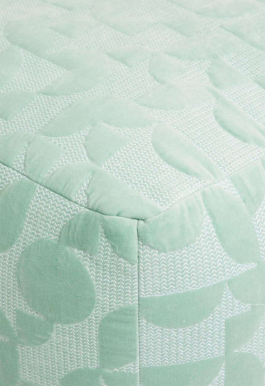 Sixth Floor - Geo block ottoman - seafoam