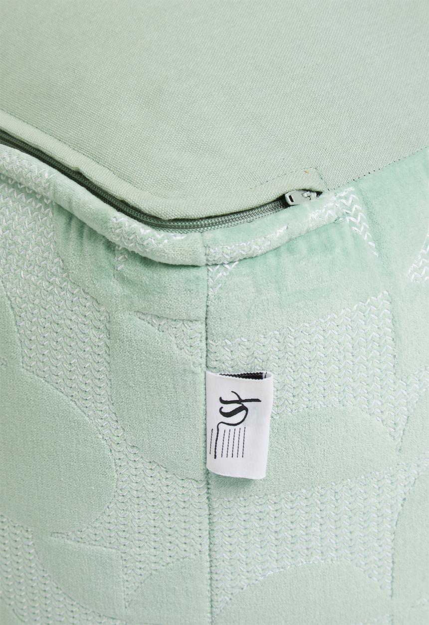 Sixth Floor - Geo block ottoman - seafoam