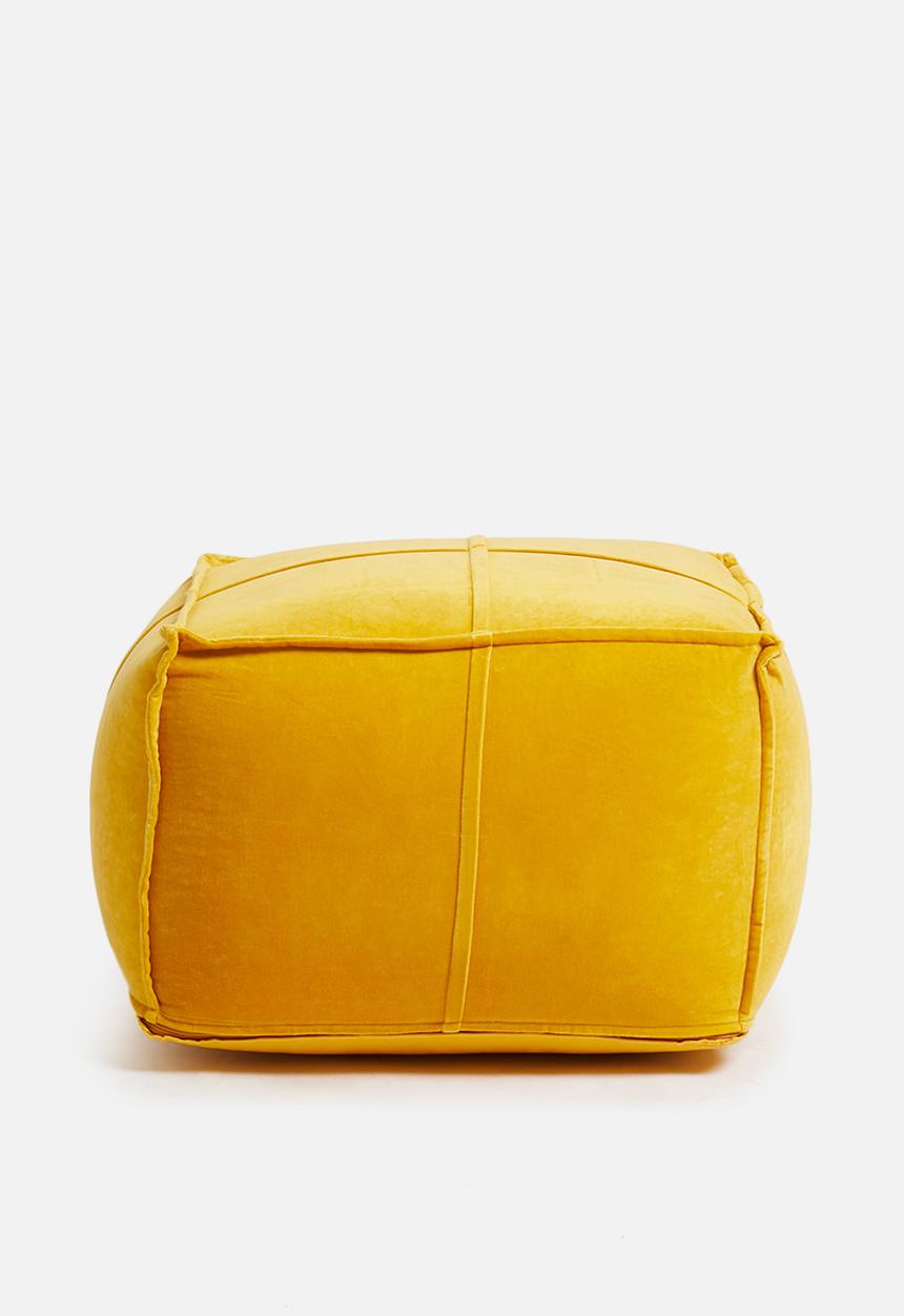 Sixth Floor - Venice velvet ottoman - mustard