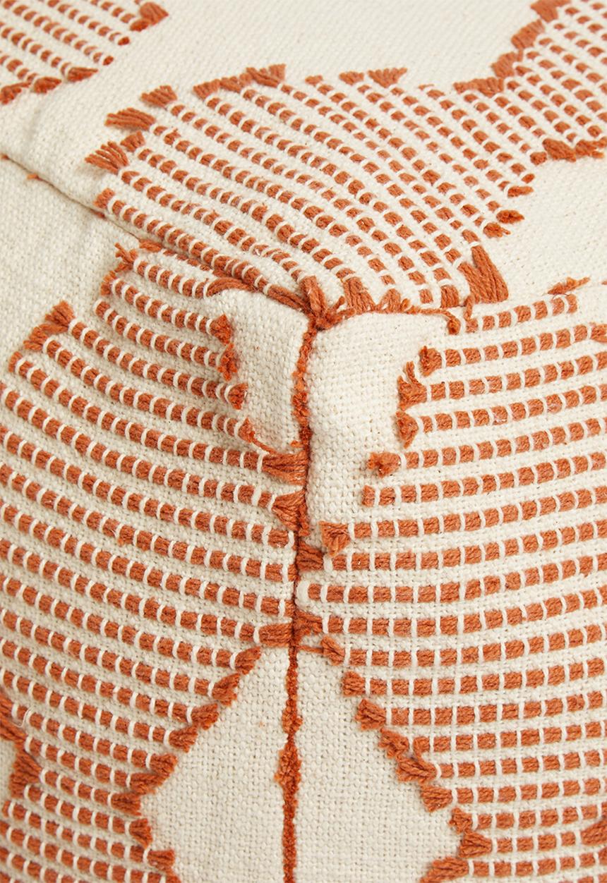 Sixth Floor - Diamond weave ottoman - cream & rust