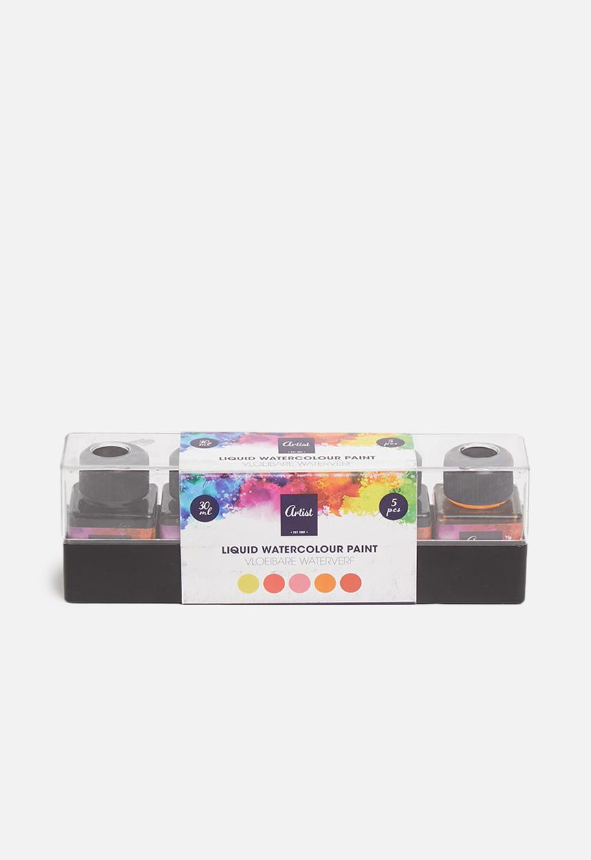 Artist Collection - Liquid watercolour paint pots set of 5 - 30ml warm colours