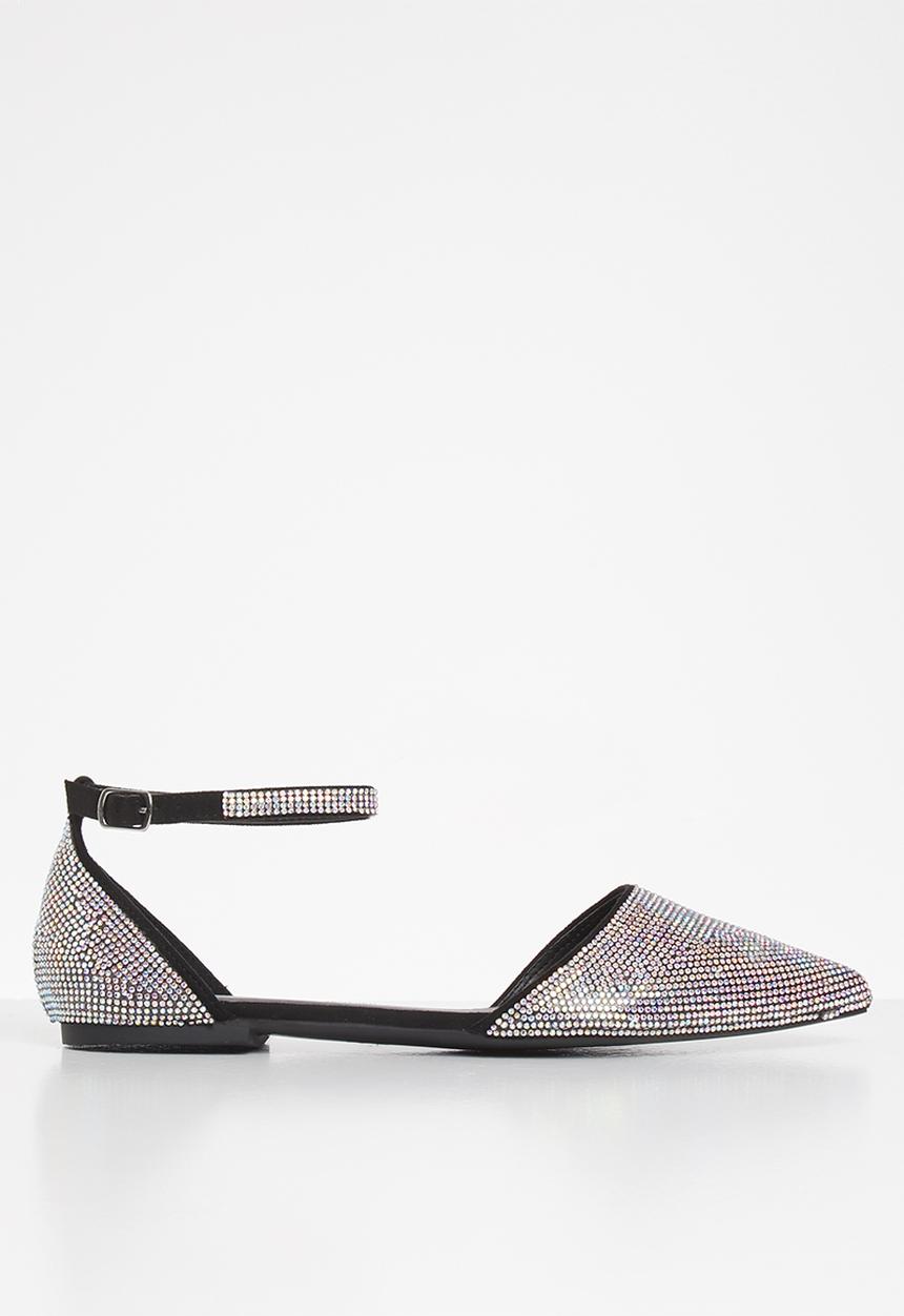 SISSY BOY - Bling it on diamante pump with ankle strap - black