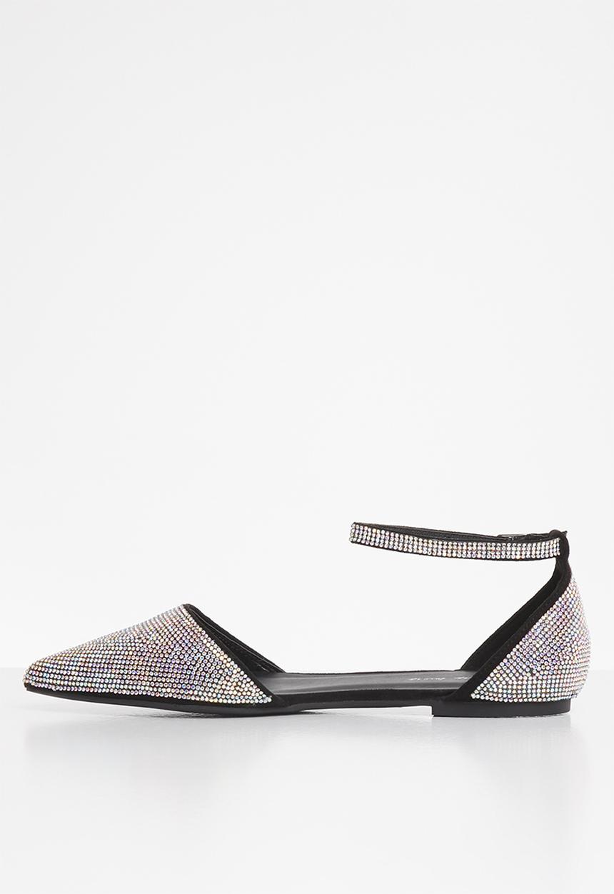 SISSY BOY - Bling it on diamante pump with ankle strap - black