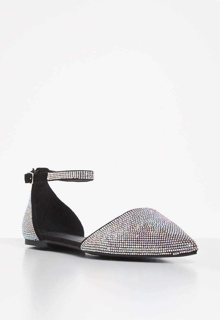 SISSY BOY - Bling it on diamante pump with ankle strap - black
