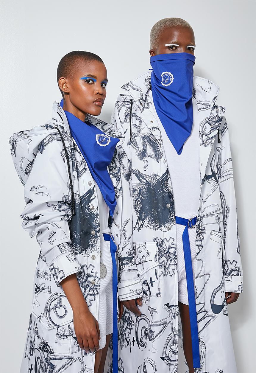 Thebe Magugu extra curricular  x CLD - Thebe Magugu extra curricular  x CLD mask  - cobalt