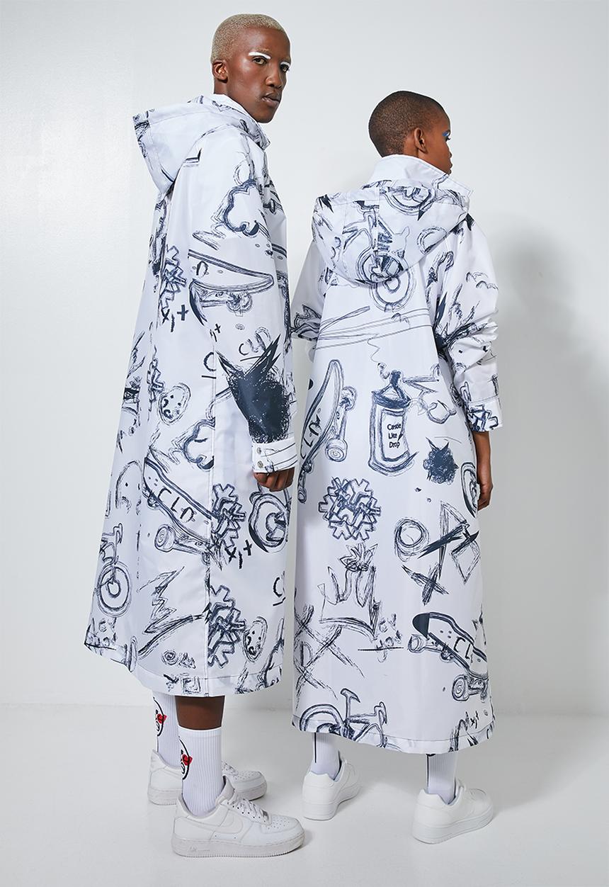 Thebe Magugu extra curricular  x CLD - Thebe Magugu extra curricular  x CLD parka - white