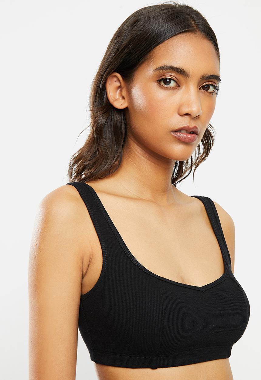 Blake - Ribbed bralette - black
