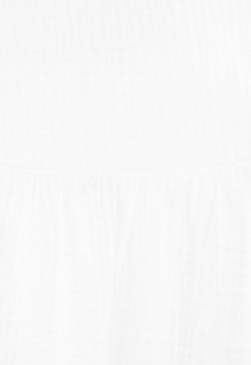 VELVET - Textured cotton blend lace back tiered dress - white 