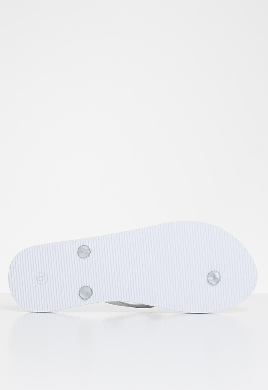 POLO - Audrey metallic stripe flip flop - silver & blue 