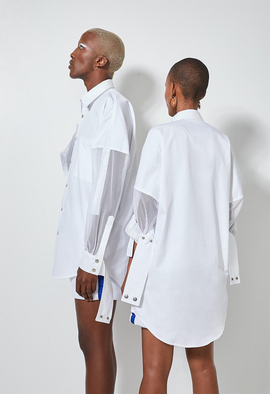 Thebe Magugu extra curricular  x CLD - Thebe Magugu extra curricular x CLD artist shirt - white