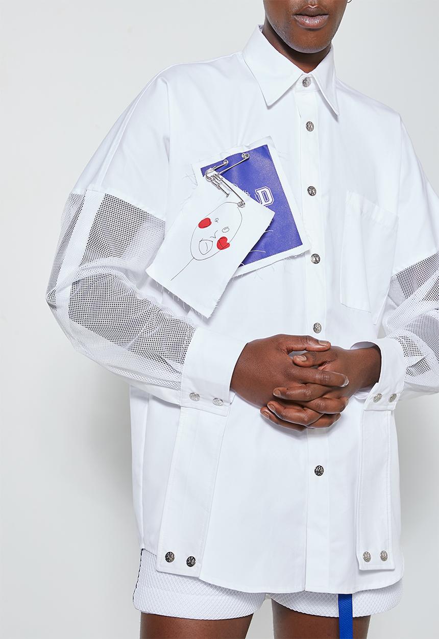 Thebe Magugu extra curricular  x CLD - Thebe Magugu extra curricular x CLD artist shirt - white