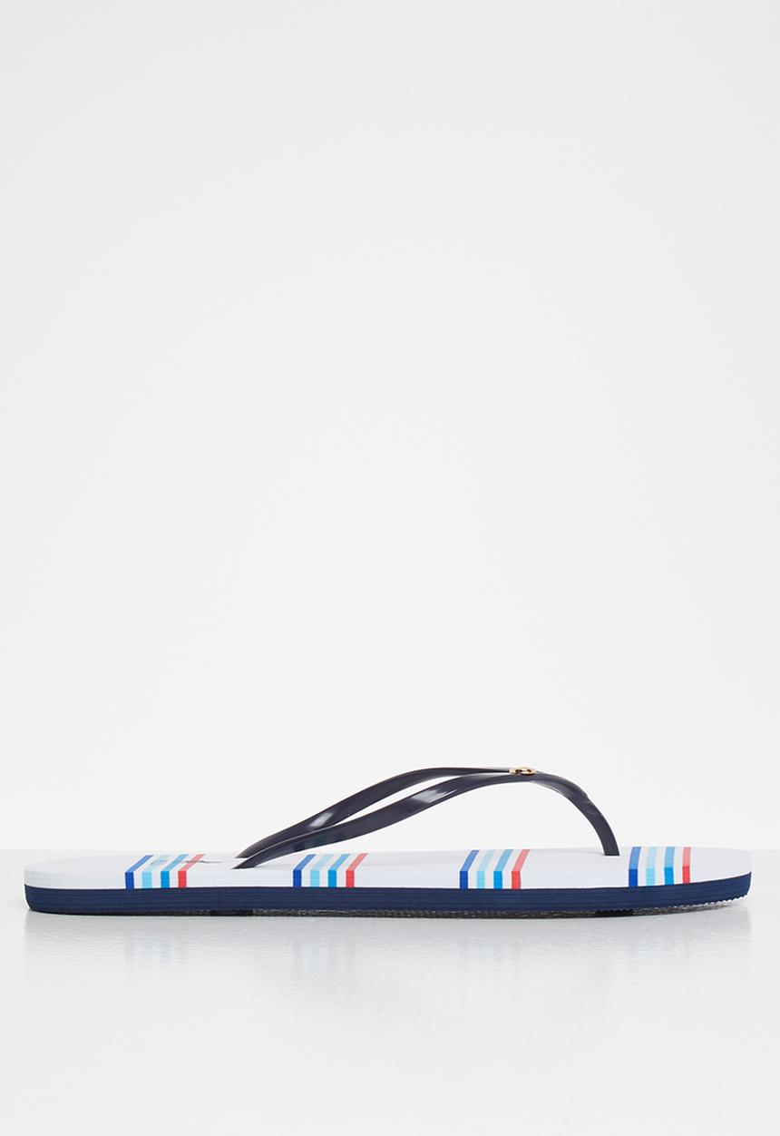 POLO - Elsa beach stripe flip flop - white