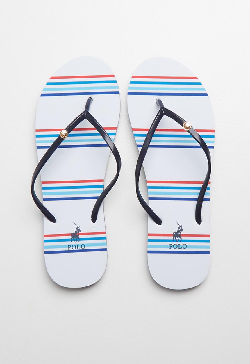 POLO - Elsa beach stripe flip flop - white