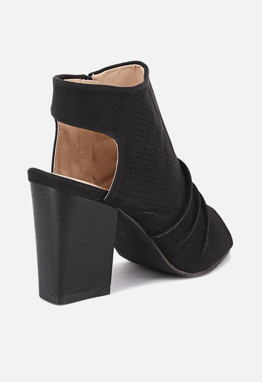 Seduction - Rushed block heel - black