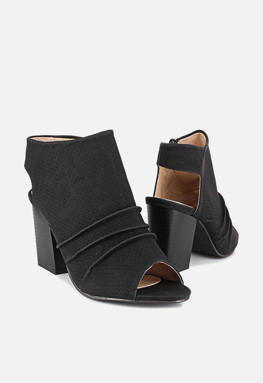 Seduction - Rushed block heel - black