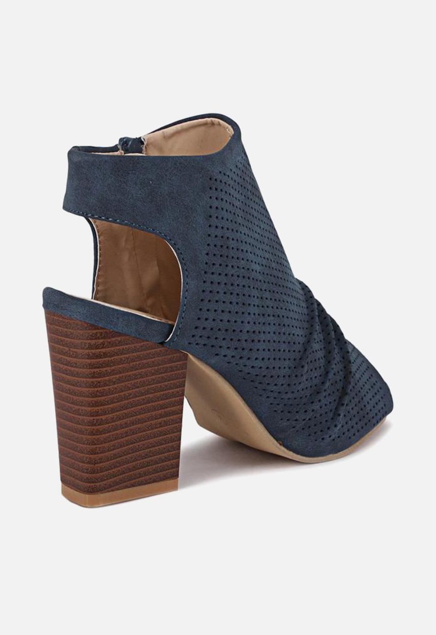 Seduction - Rushed block heel - navy
