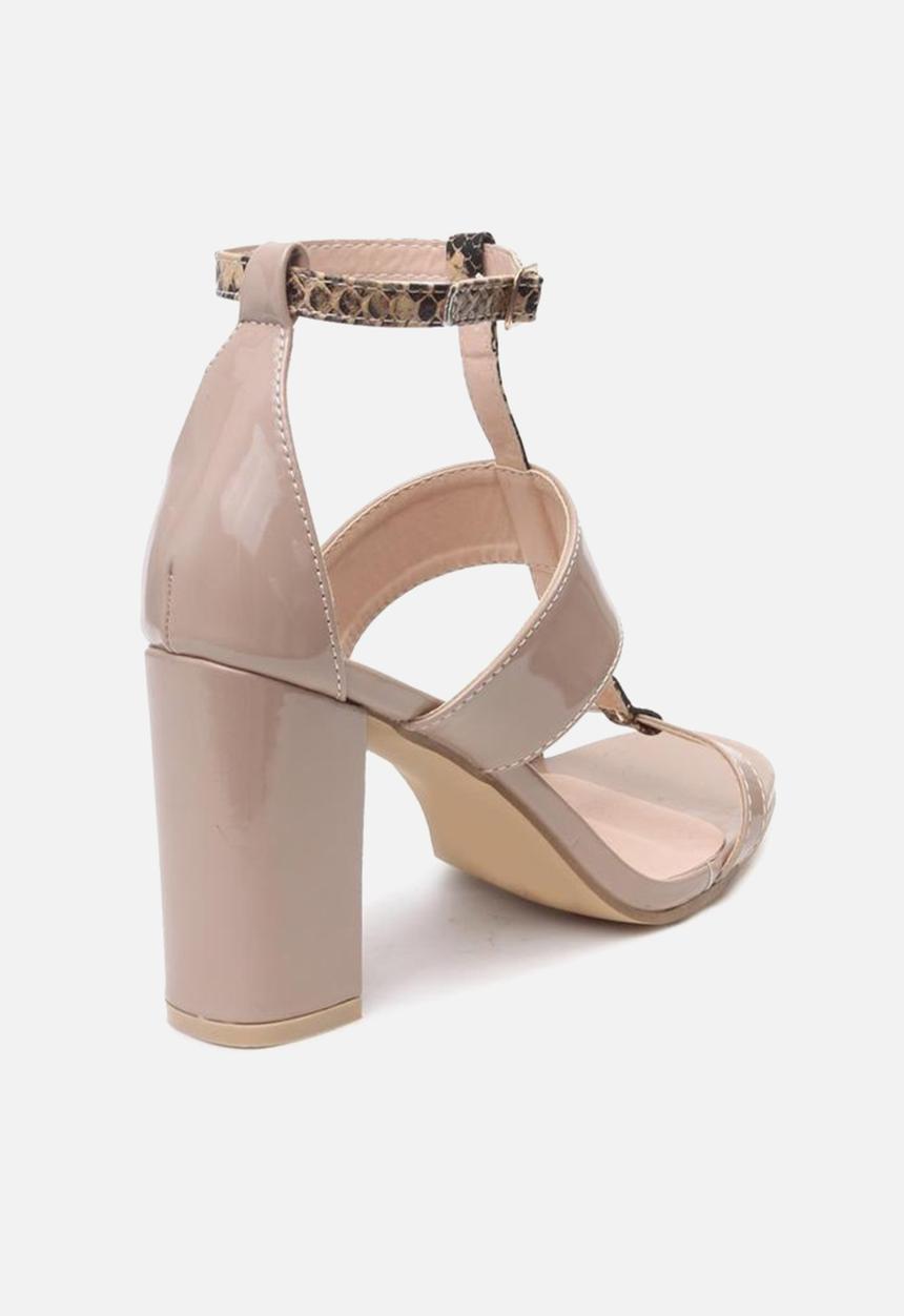 Seduction - Ankle strap block heel - taupe