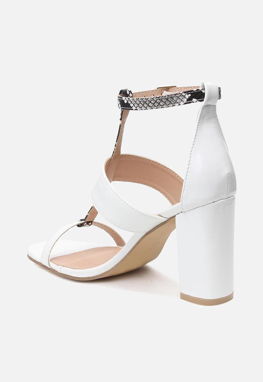 Seduction - Ankle strap block heel - white