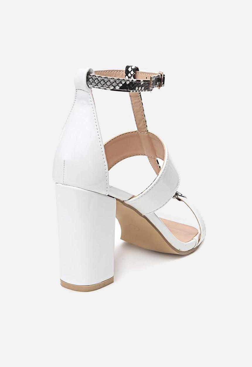 Seduction - Ankle strap block heel - white